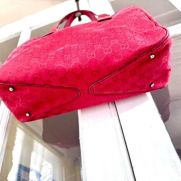 Gucci Vintage Red Monogram Canvas Tote Bag 8.5”EUC - Picture 6 of 16
